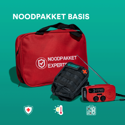 Noodpakket Basis | 3-in-1 EHBO, noodradio & survivalset